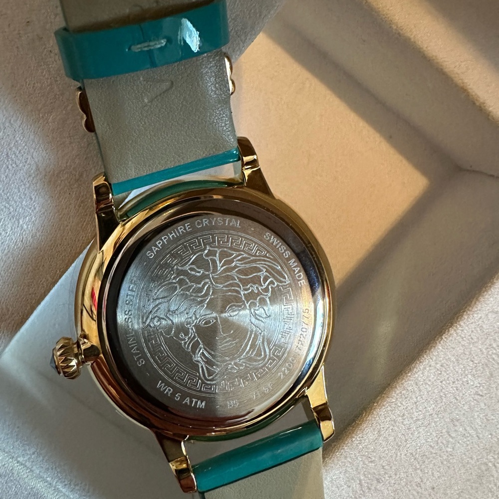 Versace Medusa Alchemy Turquoise Leather Strap (NEW) - Picture 16 of 16